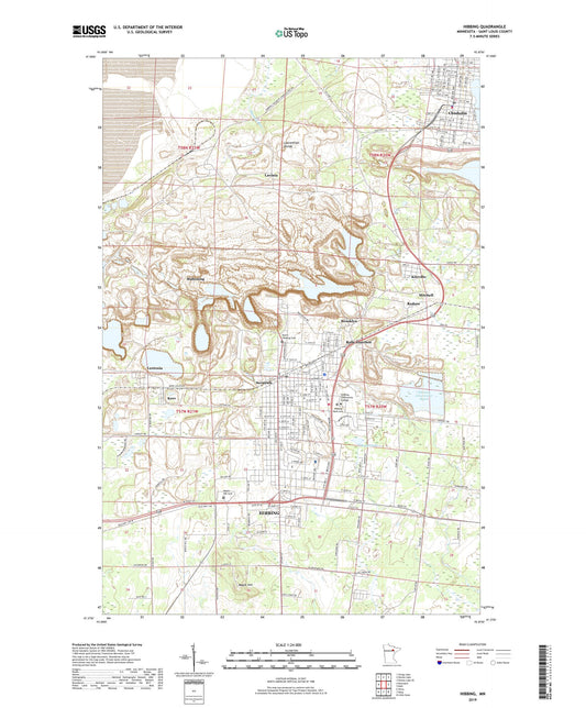 Hibbing Minnesota US Topo Map Image