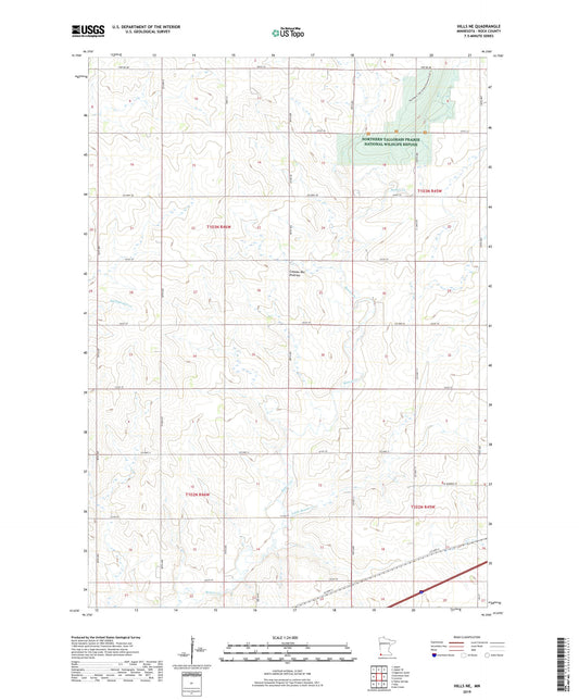 Hills NE Minnesota US Topo Map Image