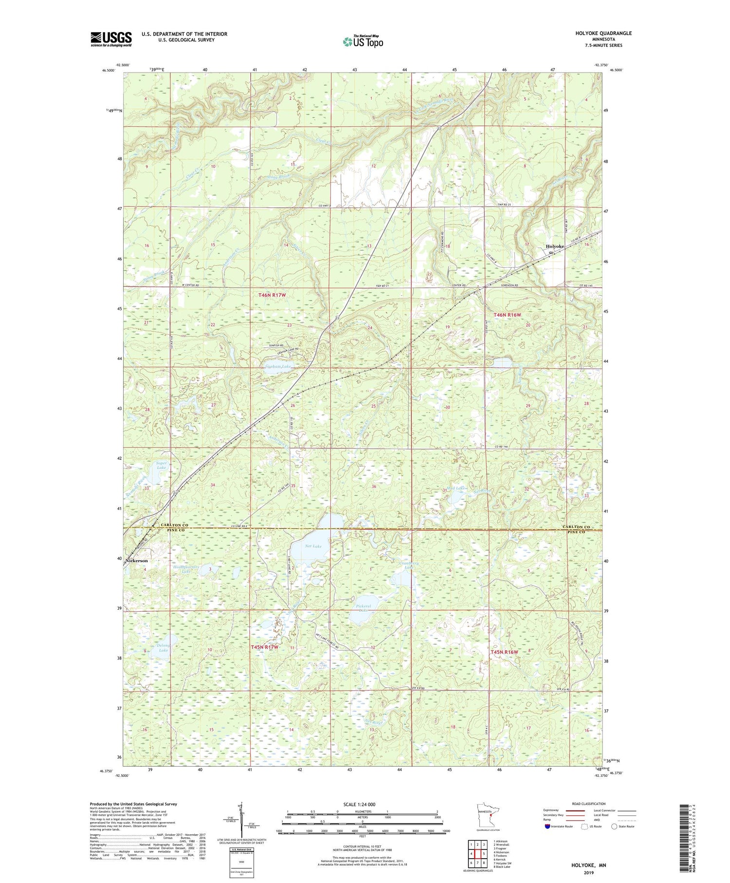 Holyoke Minnesota US Topo Map Image