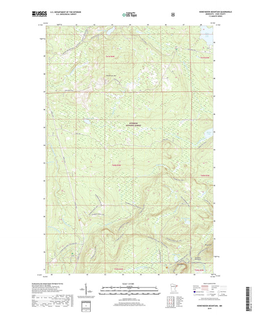 Honeymoon Mountain Minnesota US Topo Map Image
