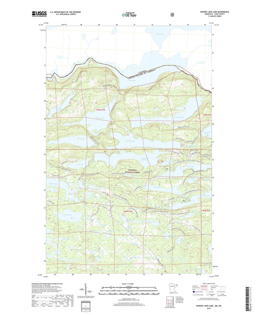 Hungry Jack Lake Minnesota US Topo Map Image