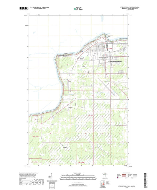 International Falls Minnesota US Topo Map Image
