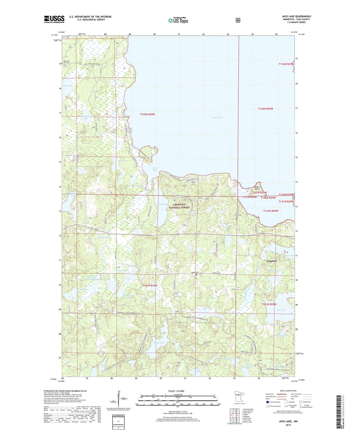 Jack Lake Minnesota US Topo Map Image