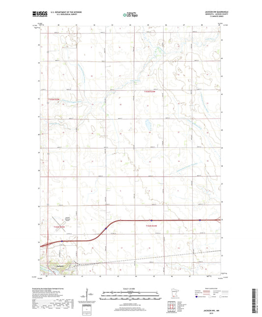 Jackson NW Minnesota US Topo Map Image