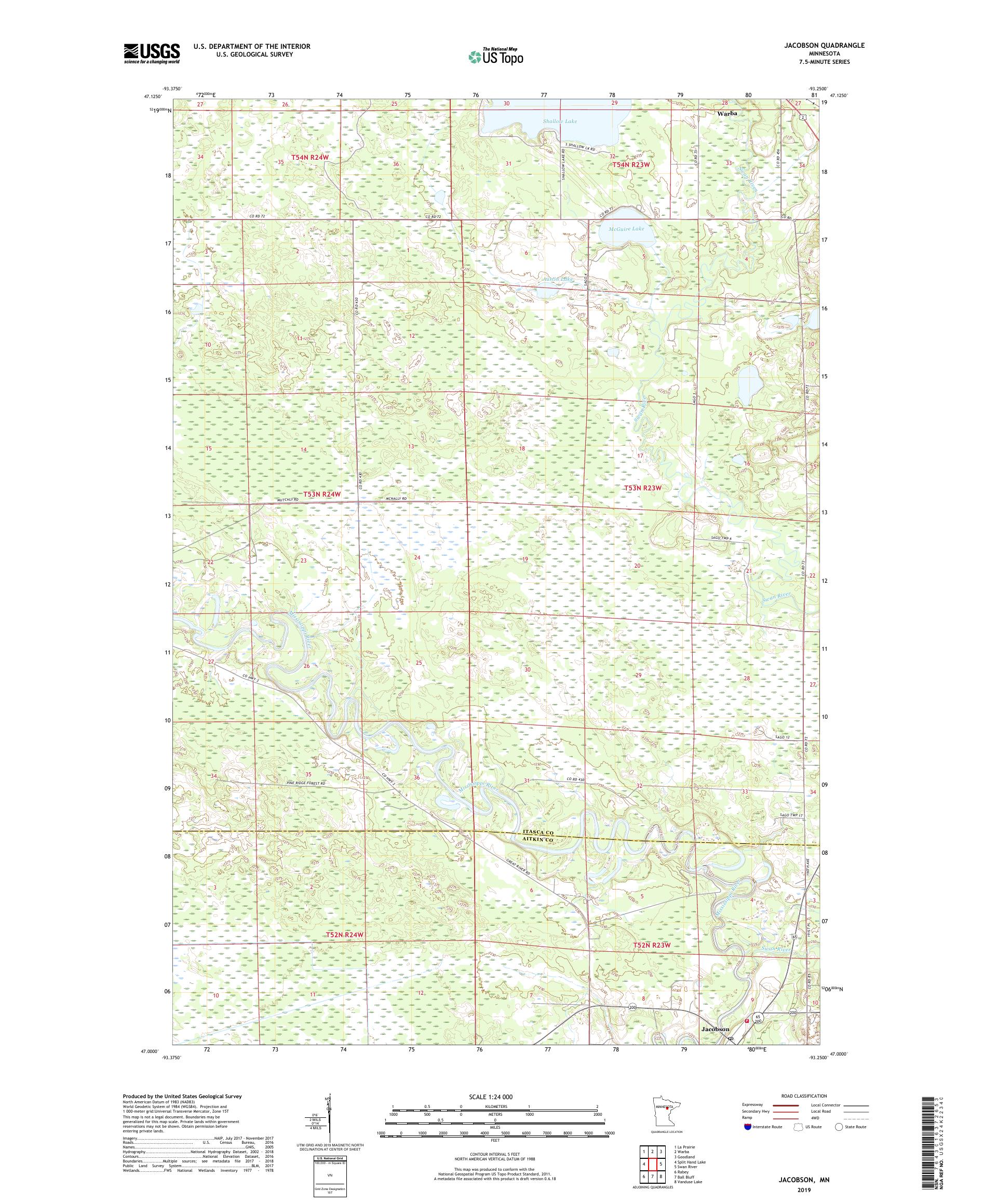 Jacobson Minnesota US Topo Map – MyTopo Map Store