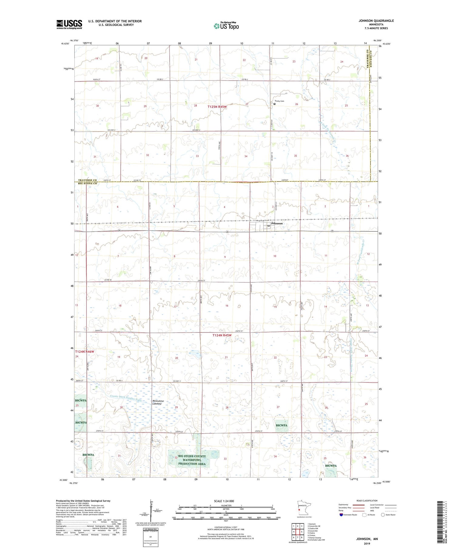 Johnson Minnesota US Topo Map Image