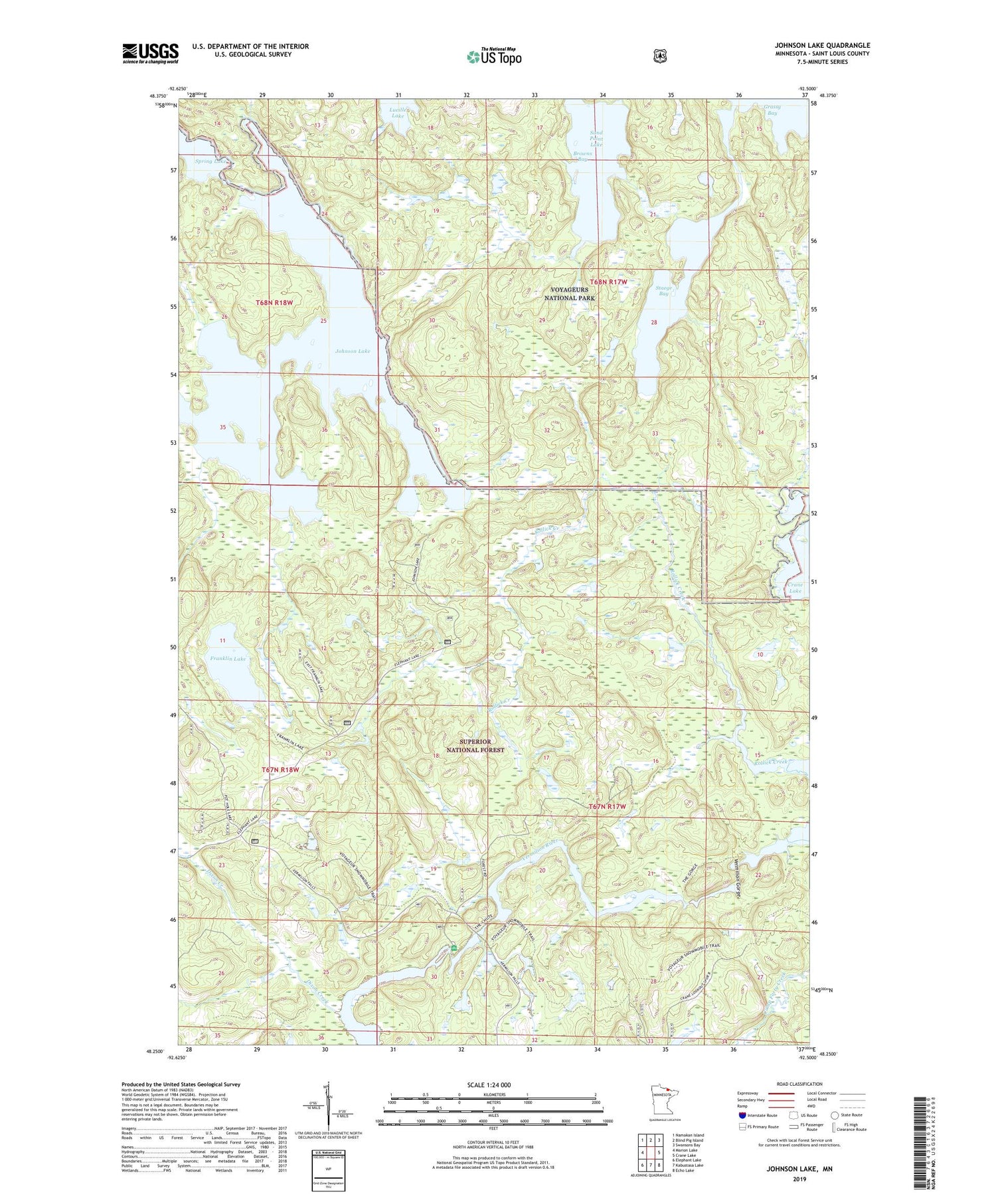 Johnson Lake Minnesota US Topo Map Image