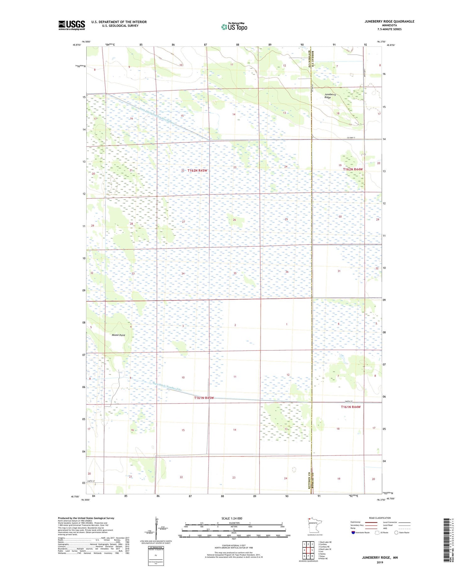 Juneberry Ridge Minnesota US Topo Map Image