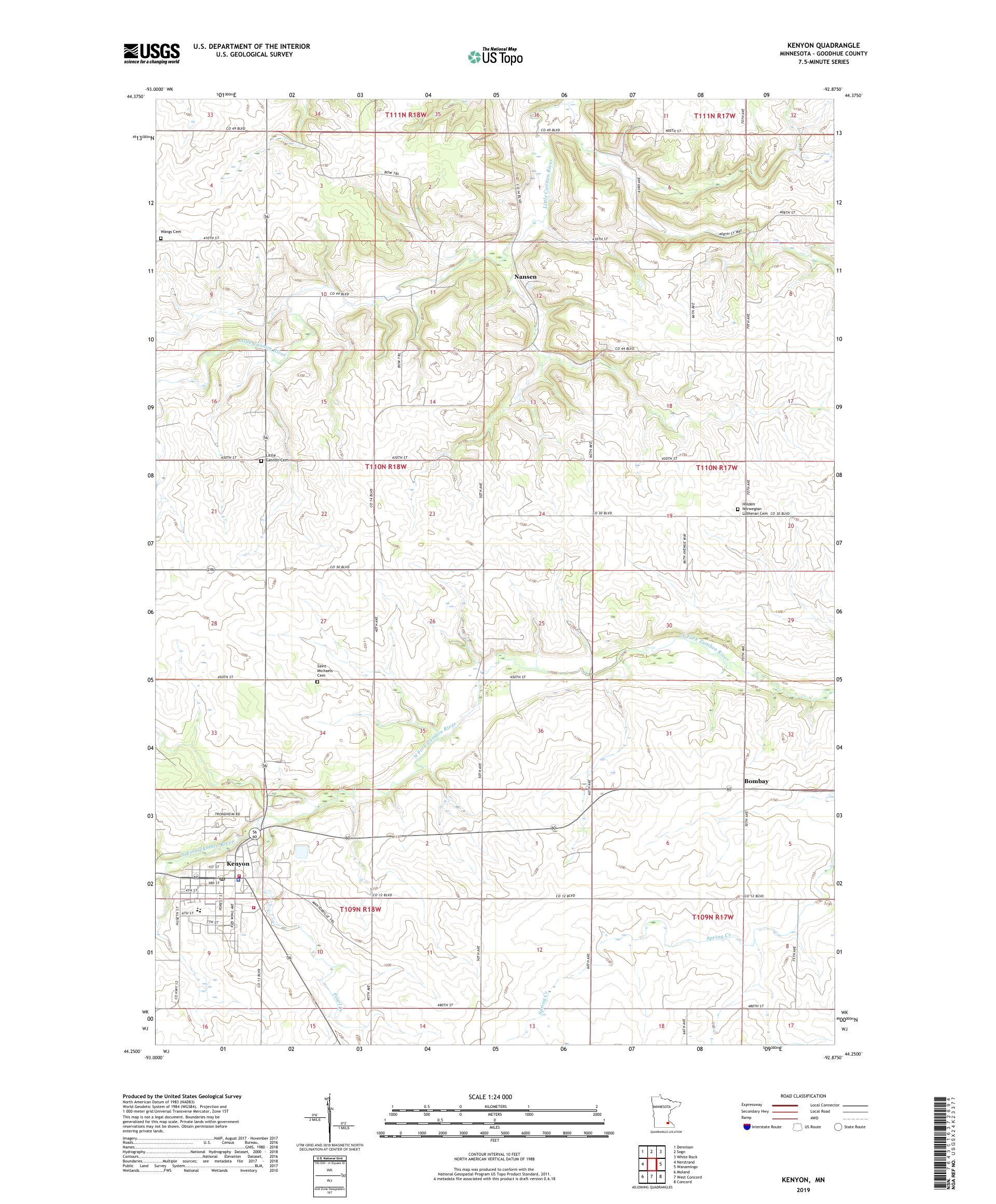 Kenyon Minnesota US Topo Map – MyTopo Map Store