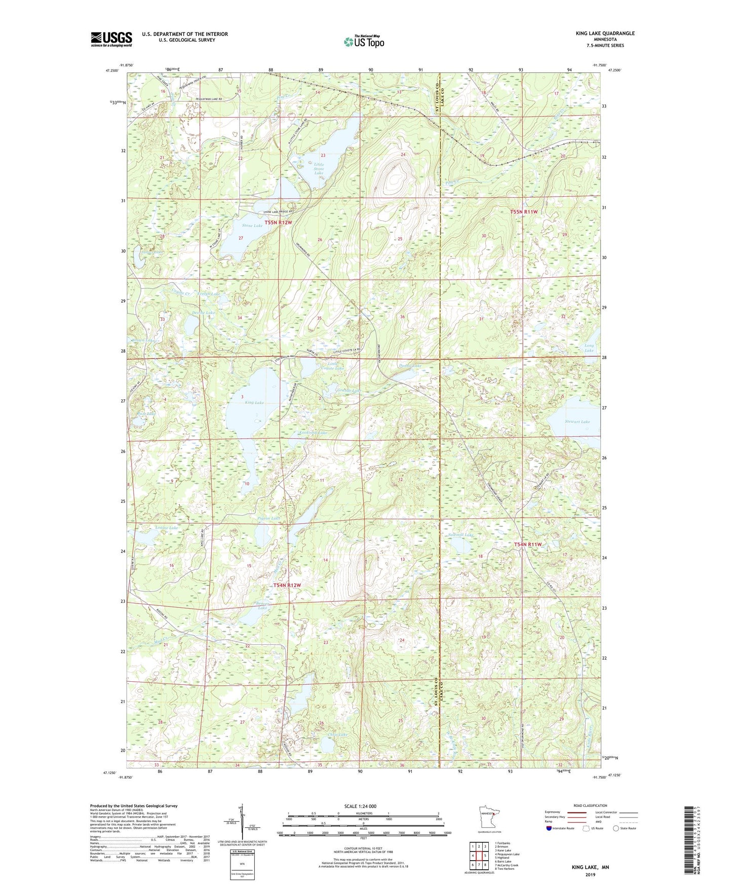 King Lake Minnesota US Topo Map Image