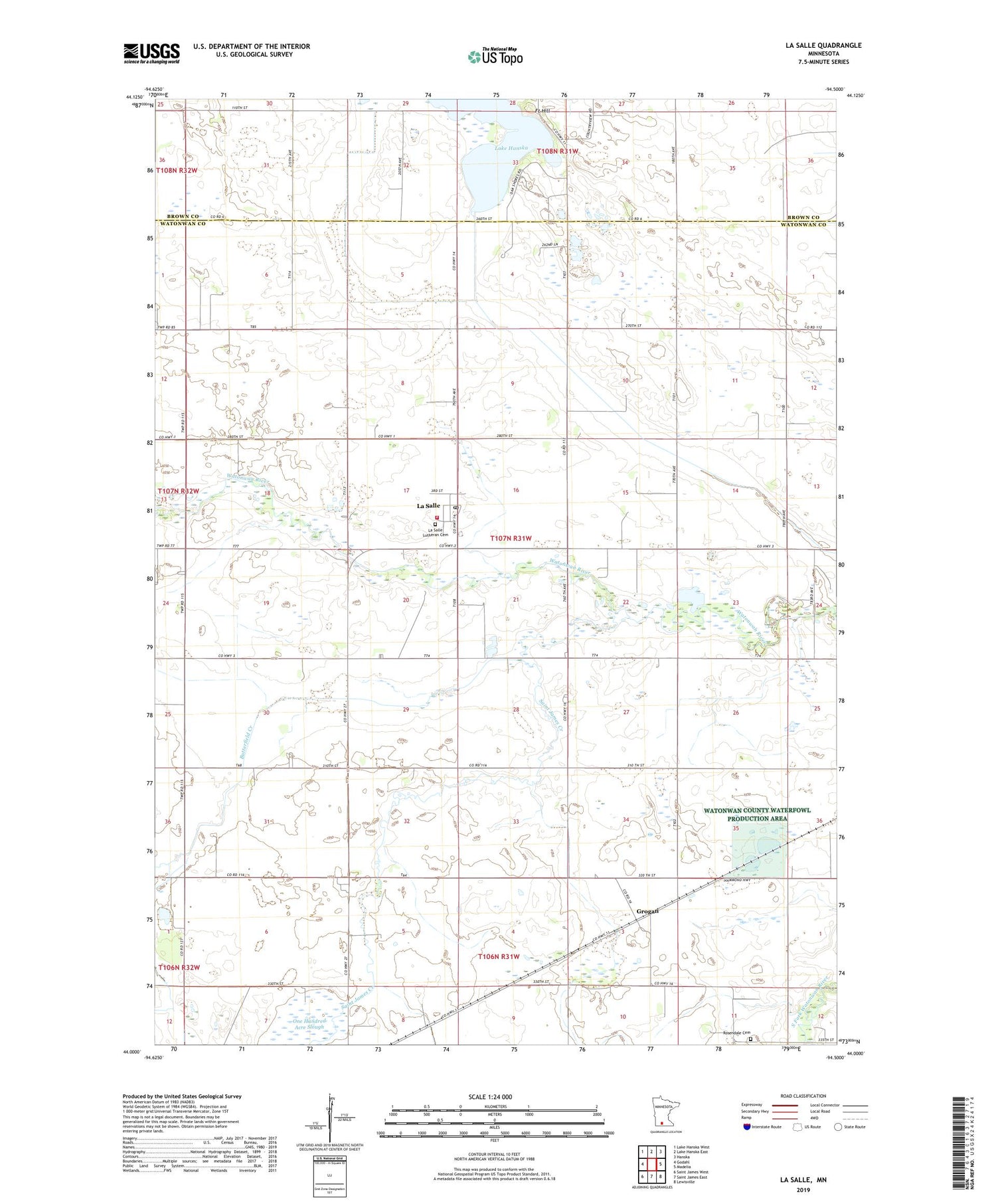 La Salle Minnesota US Topo Map Image