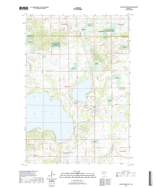 Lake Miltona East Minnesota US Topo Map Image