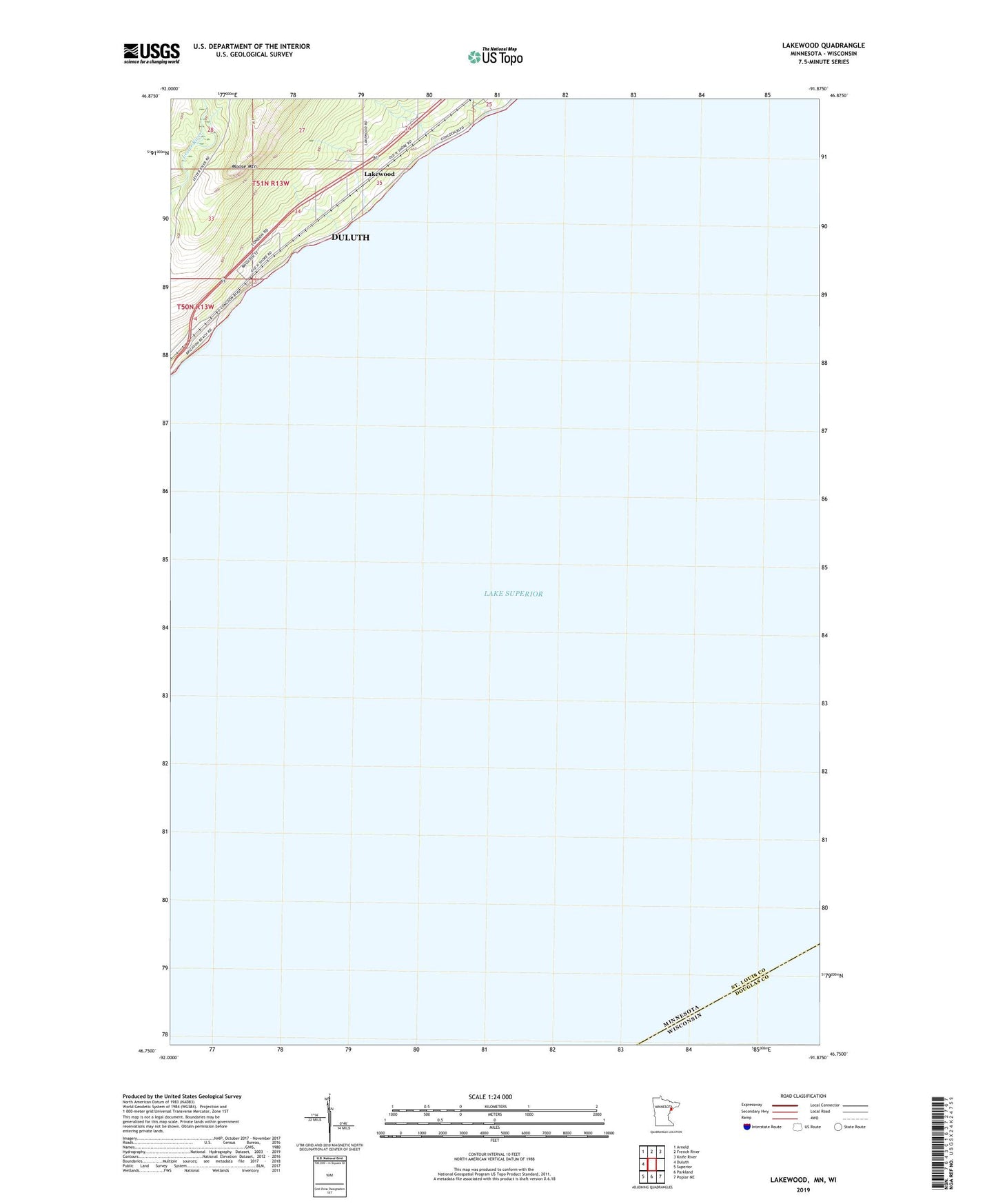 Lakewood Minnesota US Topo Map Image