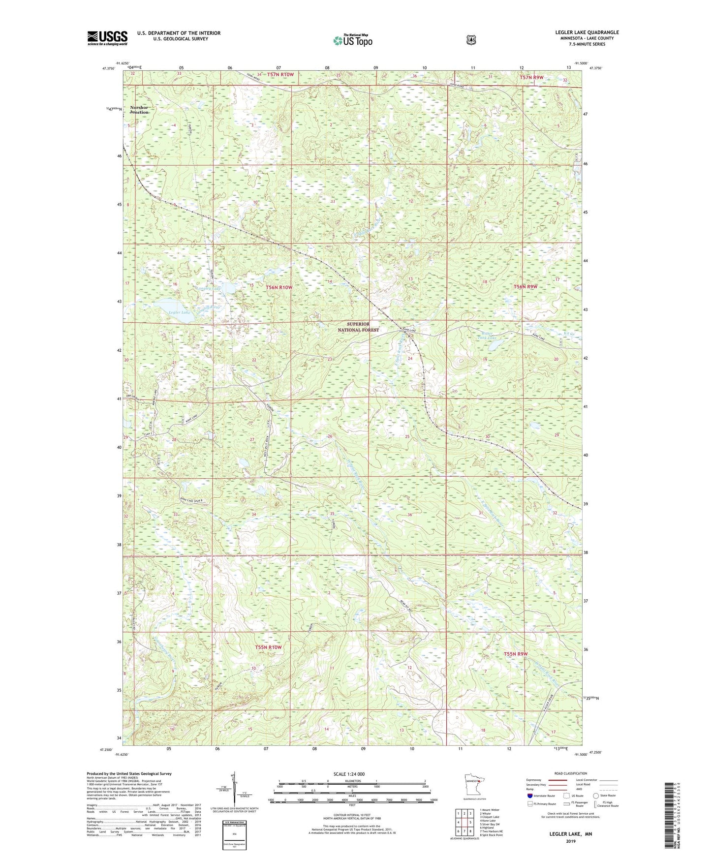 Legler Lake Minnesota US Topo Map Image