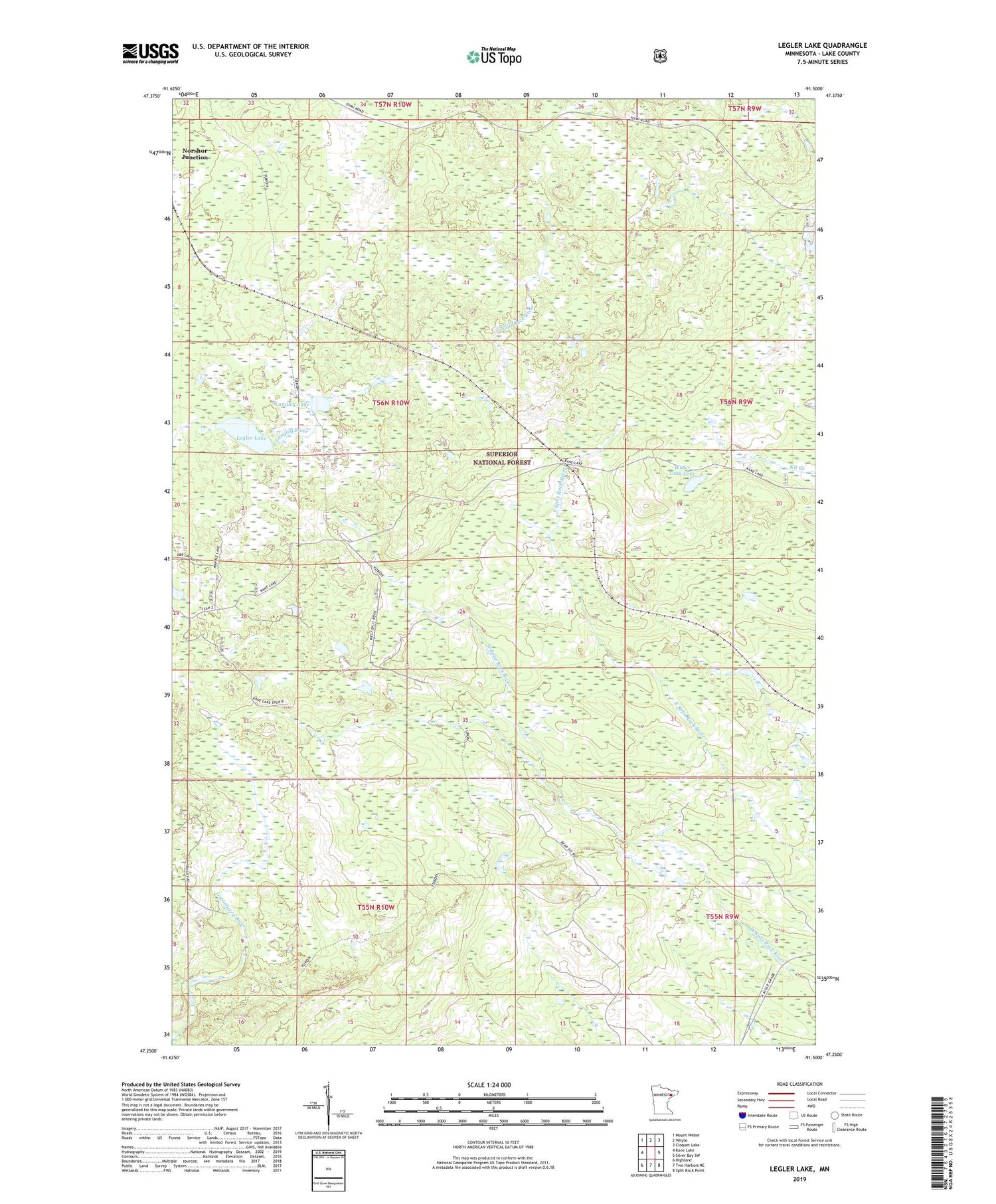Legler Lake Minnesota US Topo Map Image