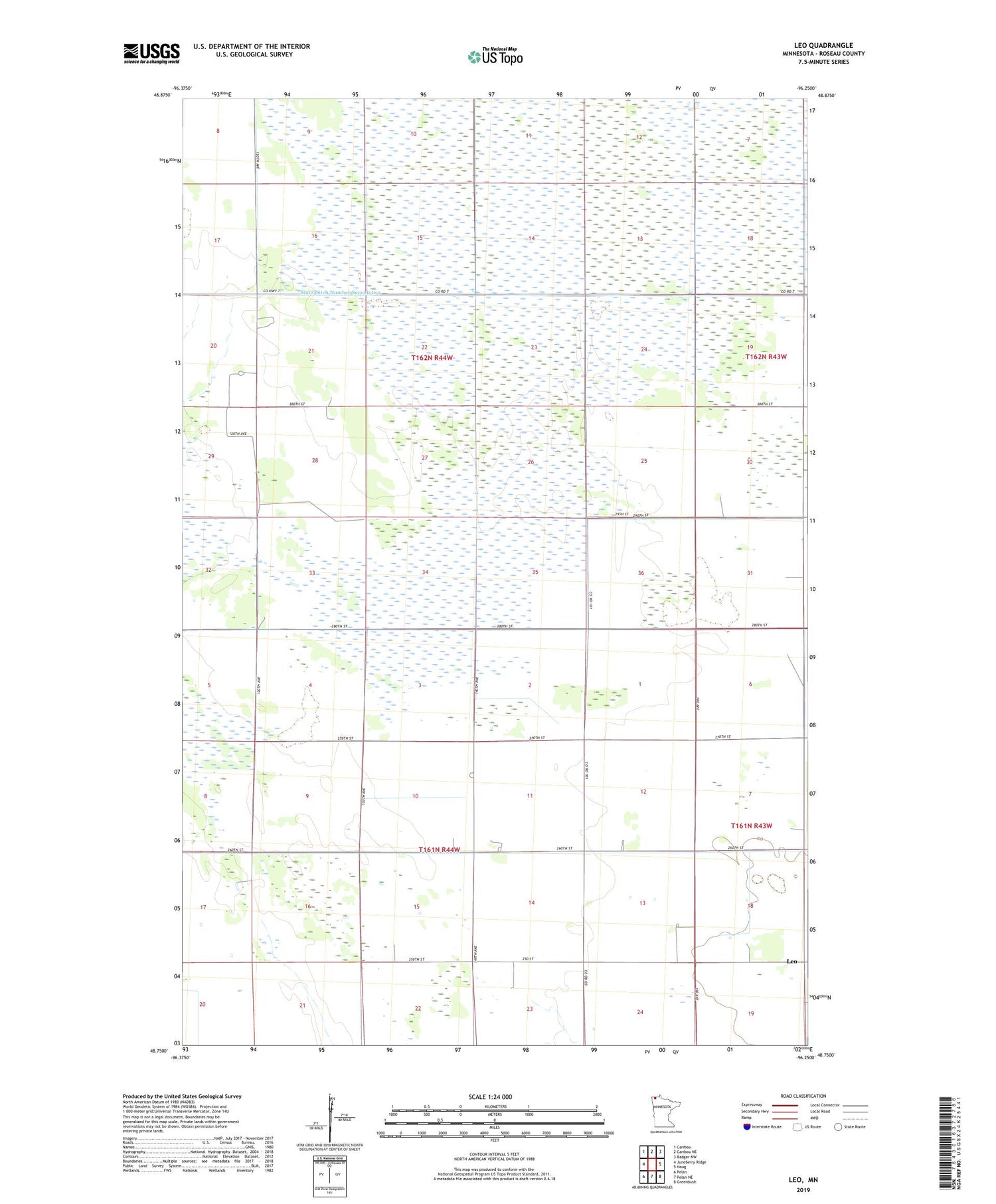Leo Minnesota US Topo Map Image