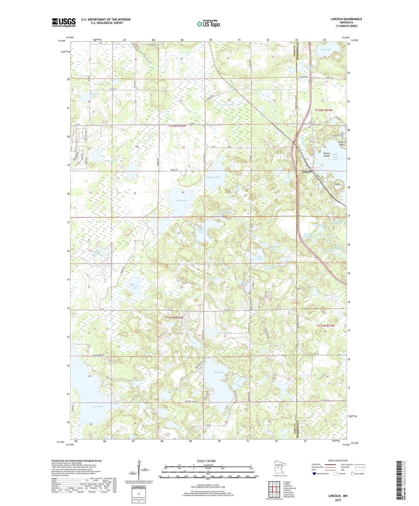 Lincoln Minnesota US Topo Map Image