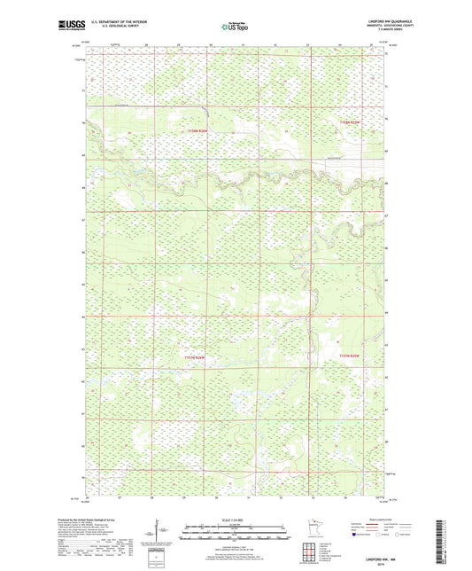 Lindford NW Minnesota US Topo Map Image