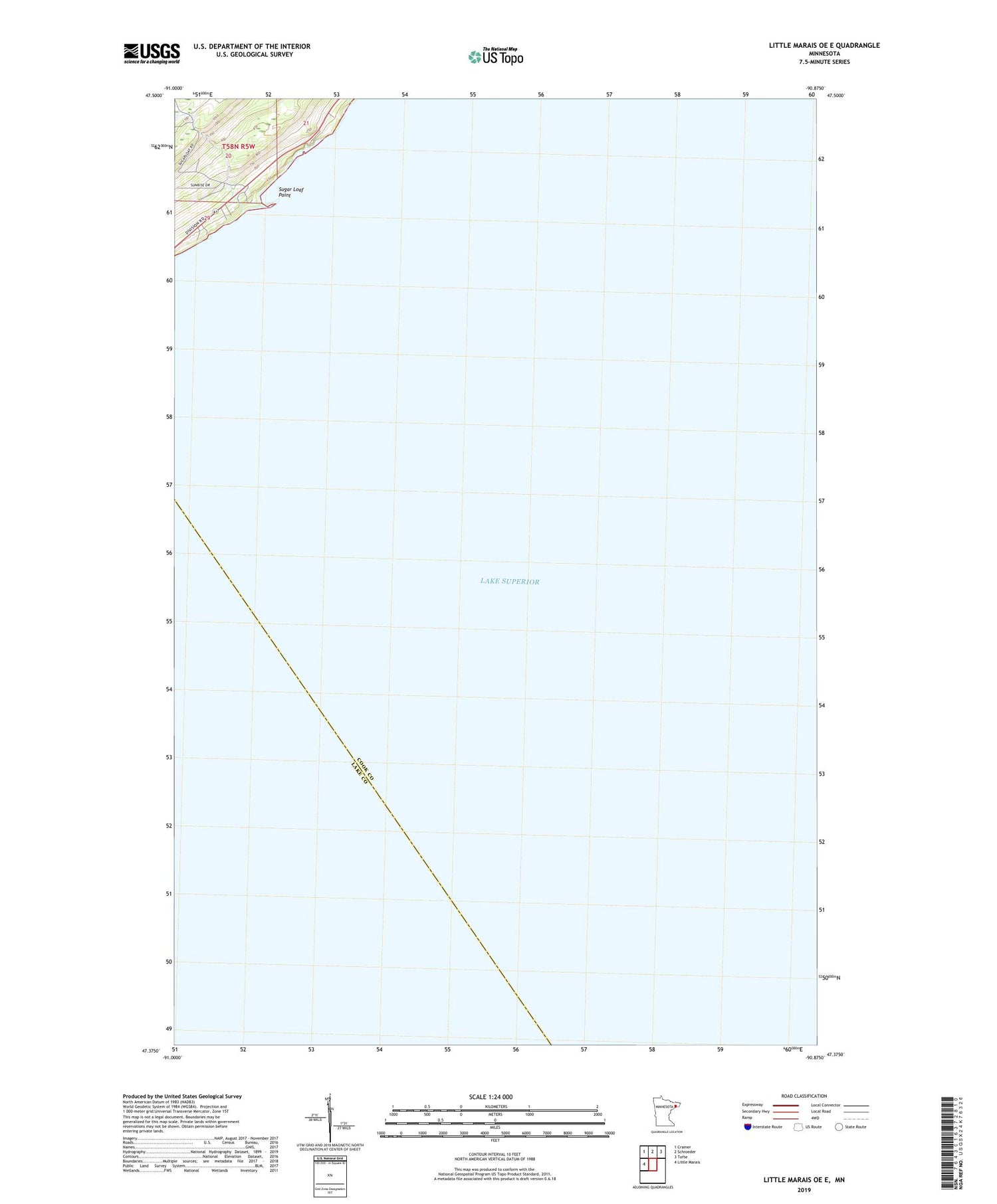 Little Marais OE E Minnesota US Topo Map Image