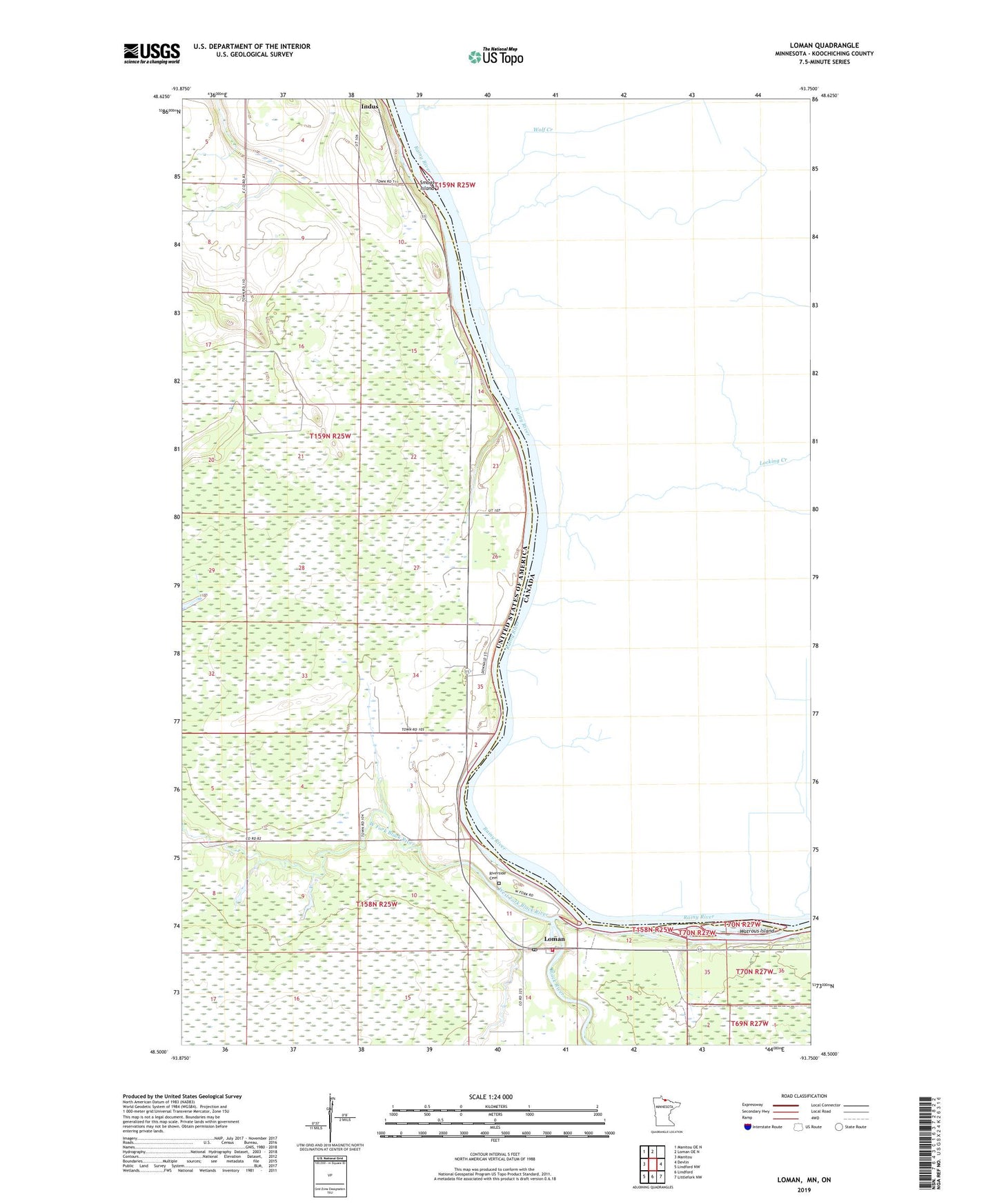 Loman Minnesota US Topo Map Image