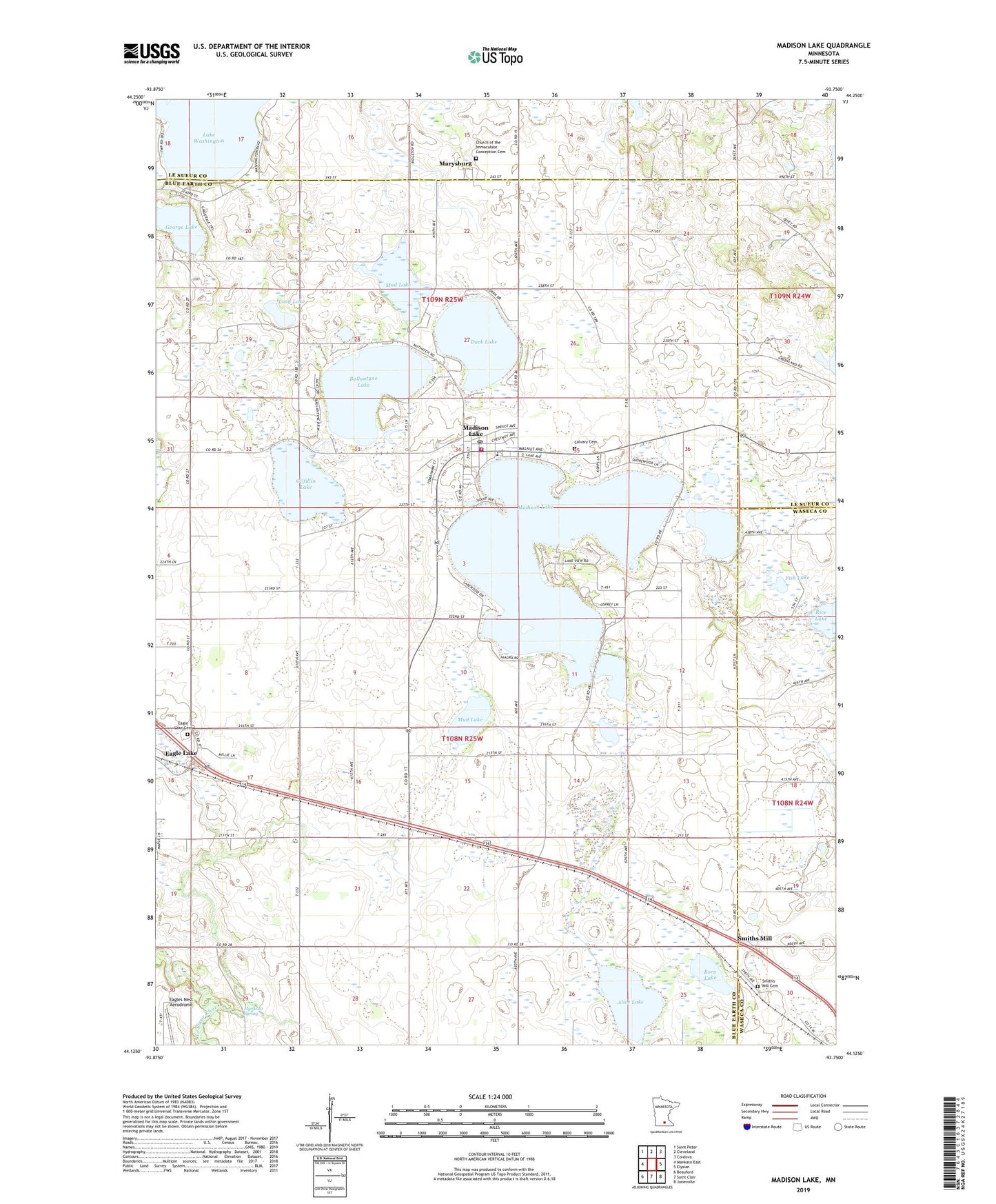 Madison Lake Minnesota US Topo Map Image