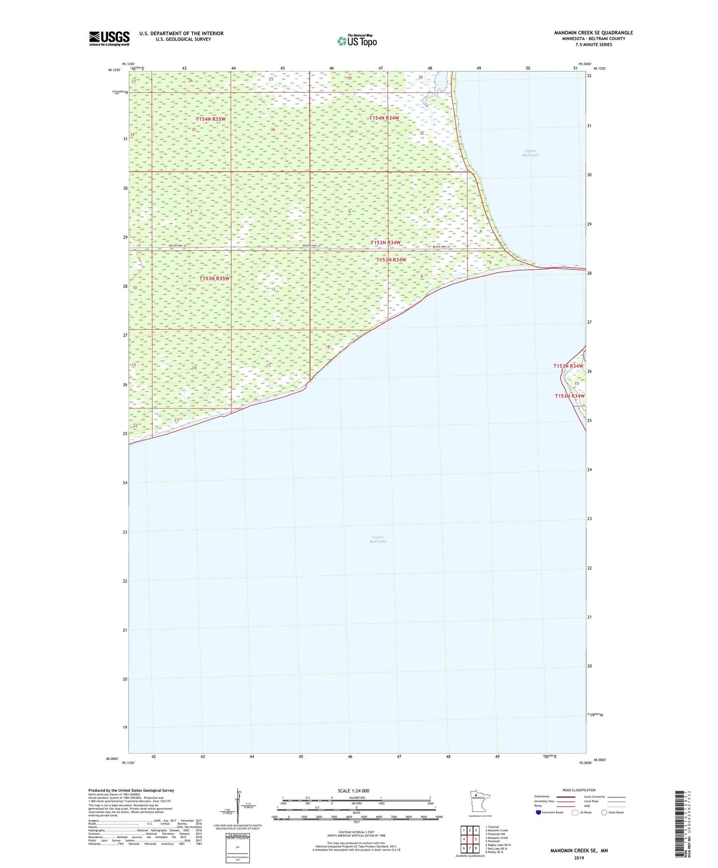Manomin Creek SE Minnesota US Topo Map Image