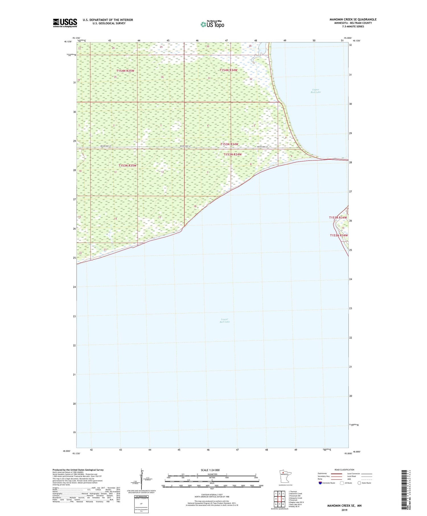Manomin Creek SE Minnesota US Topo Map Image