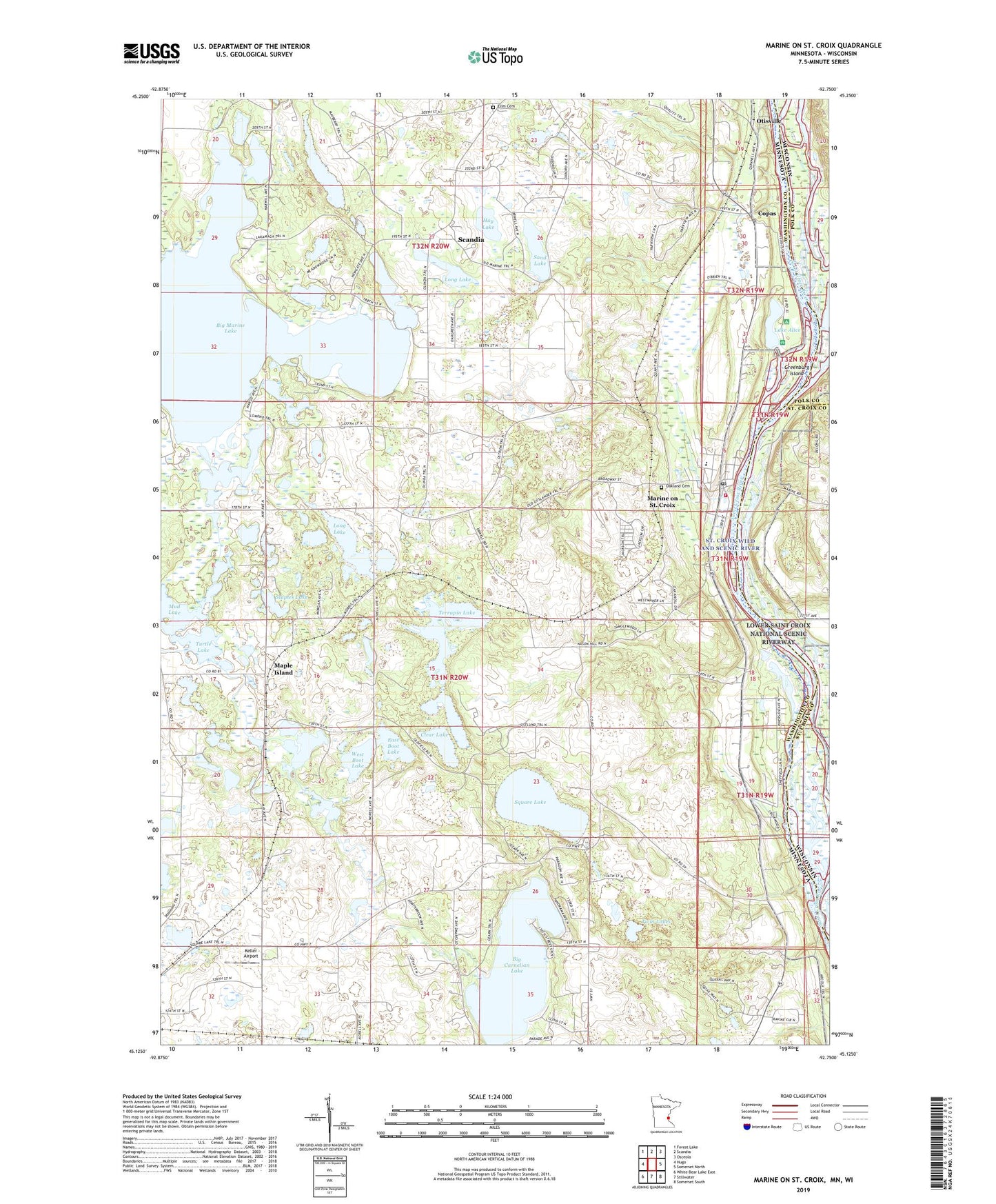Marine on St. Croix Minnesota US Topo Map Image