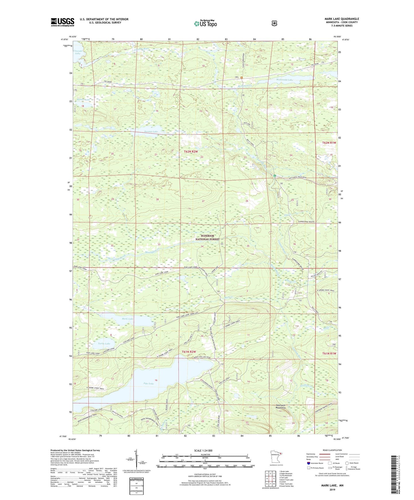 Mark Lake Minnesota US Topo Map Image