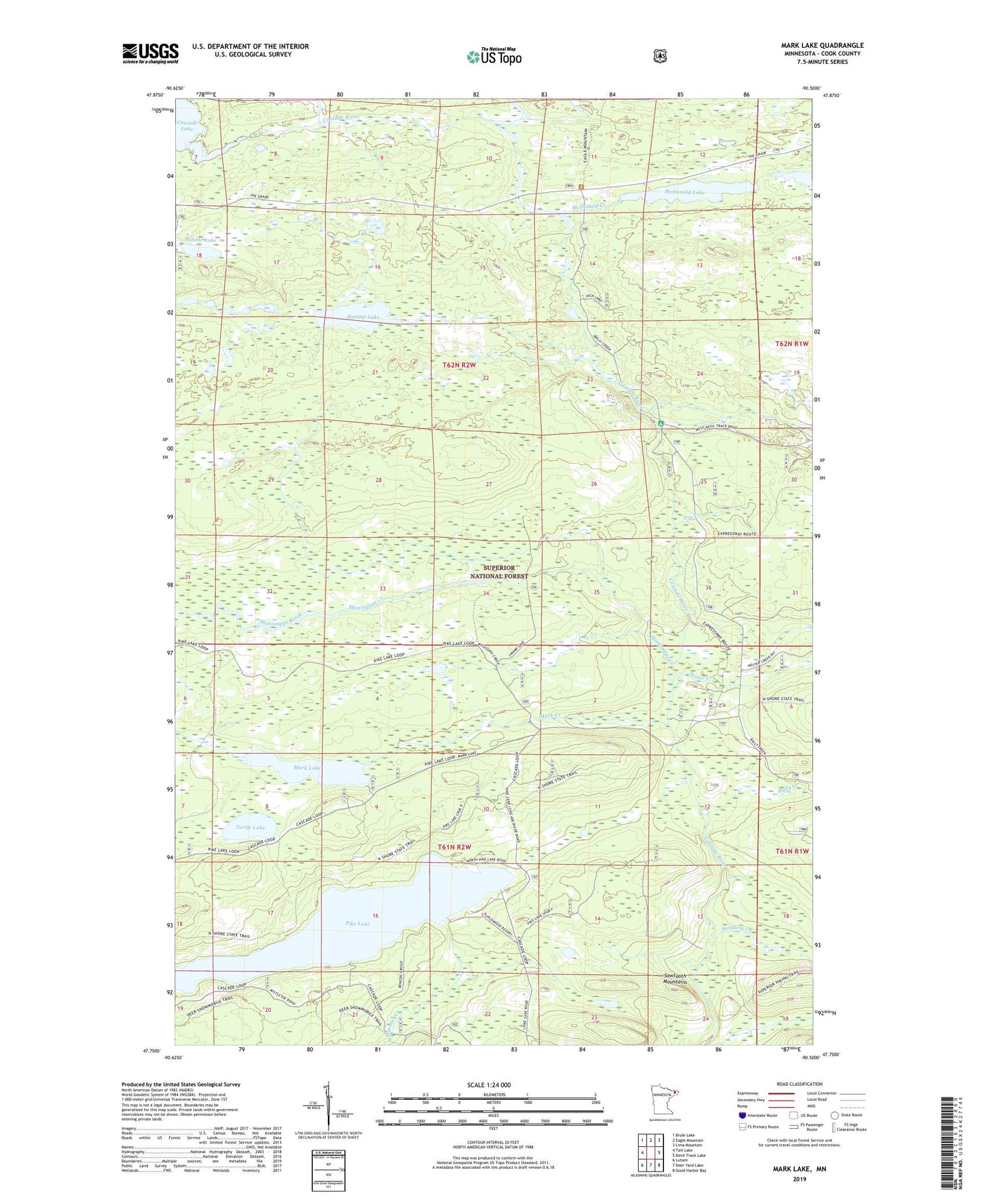 Mark Lake Minnesota US Topo Map Image