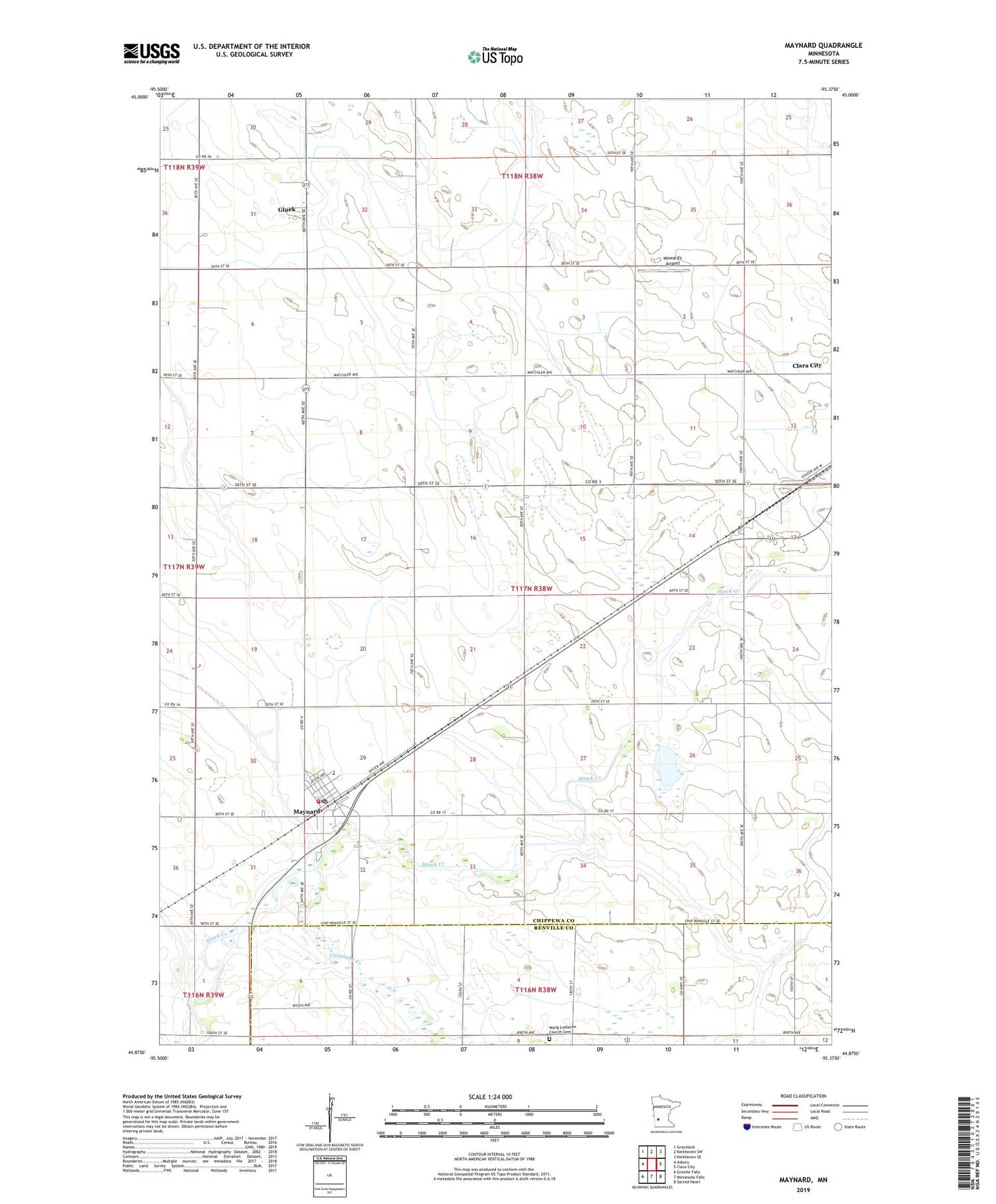 Maynard Minnesota US Topo Map Image