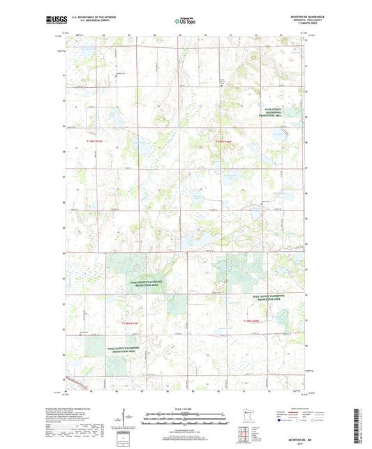 McIntosh NE Minnesota US Topo Map Image