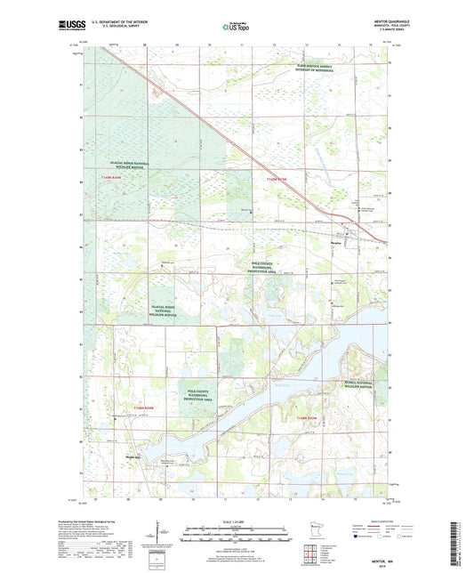 Mentor Minnesota US Topo Map Image