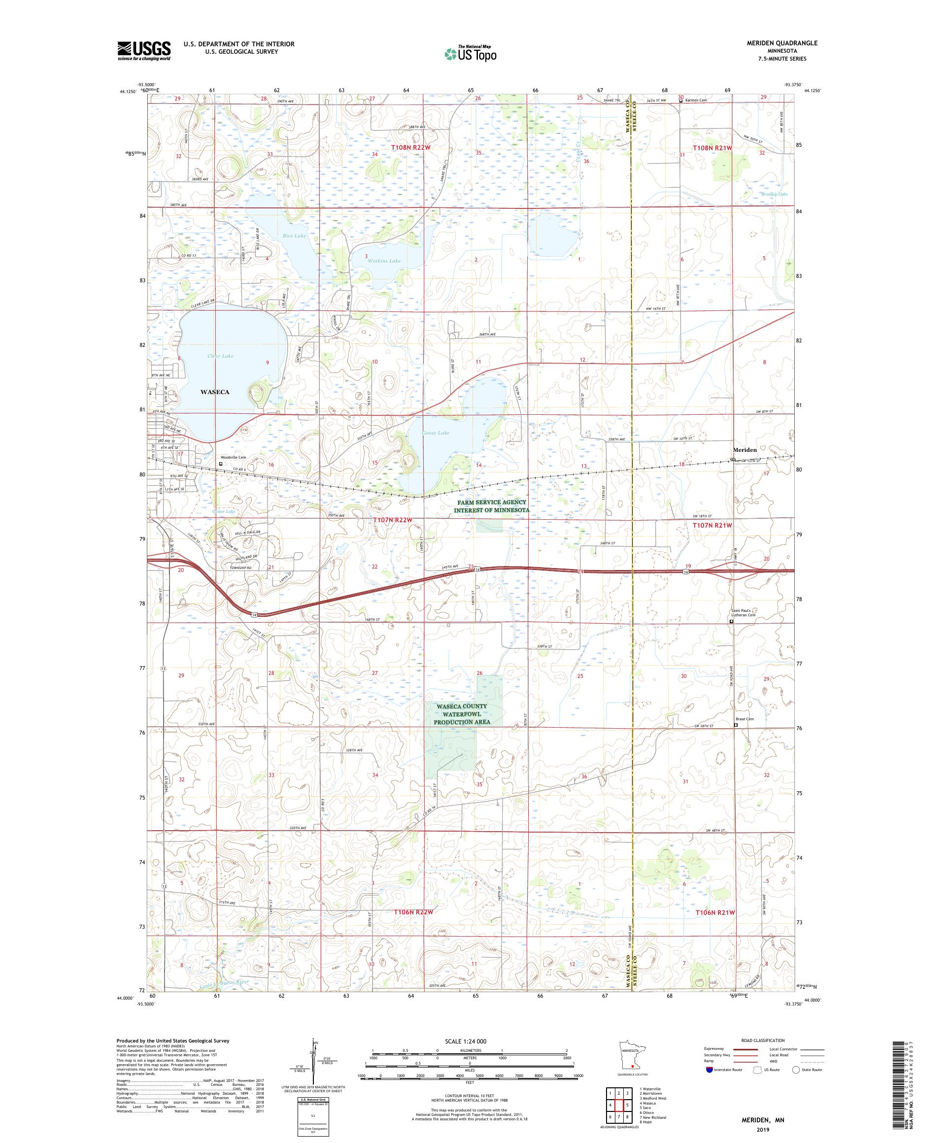 Meriden Minnesota US Topo Map – MyTopo Map Store