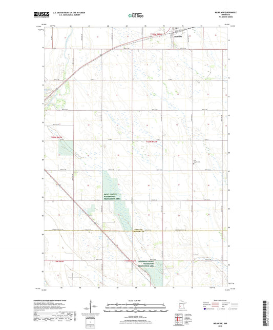 Milan NW Minnesota US Topo Map Image