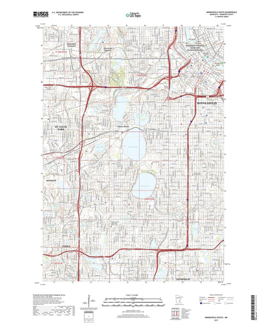 Minneapolis South Minnesota US Topo Map Image