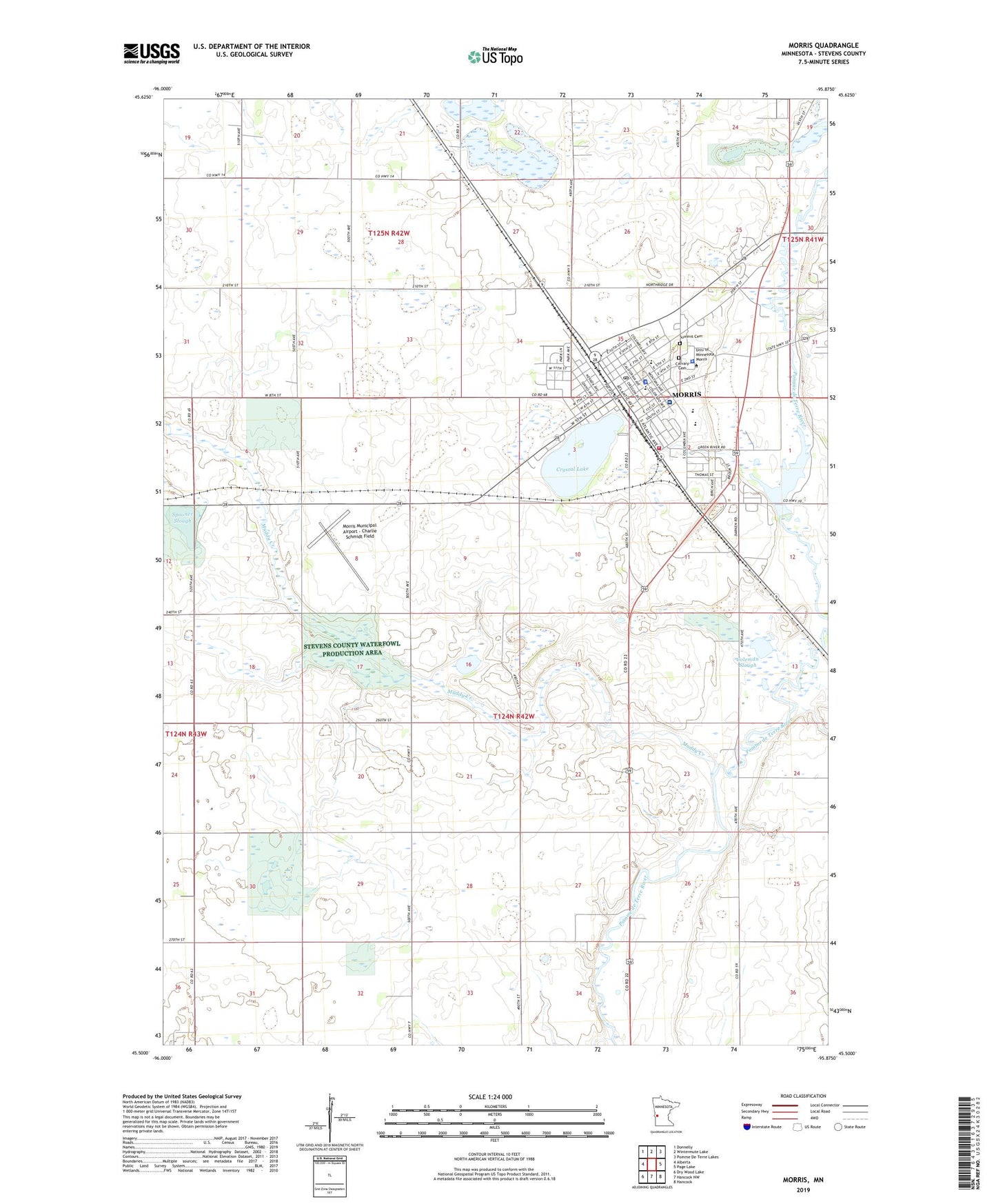 Morris Minnesota US Topo Map Image
