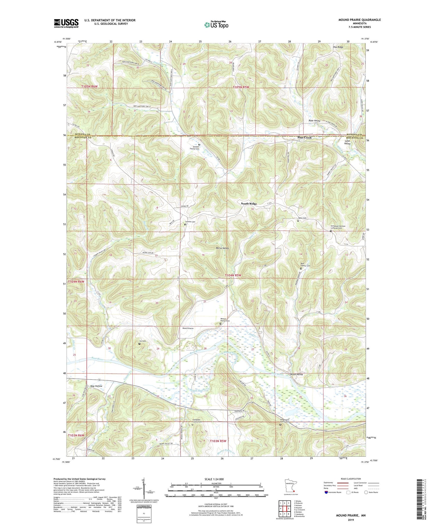 Mound Prairie Minnesota US Topo Map Image