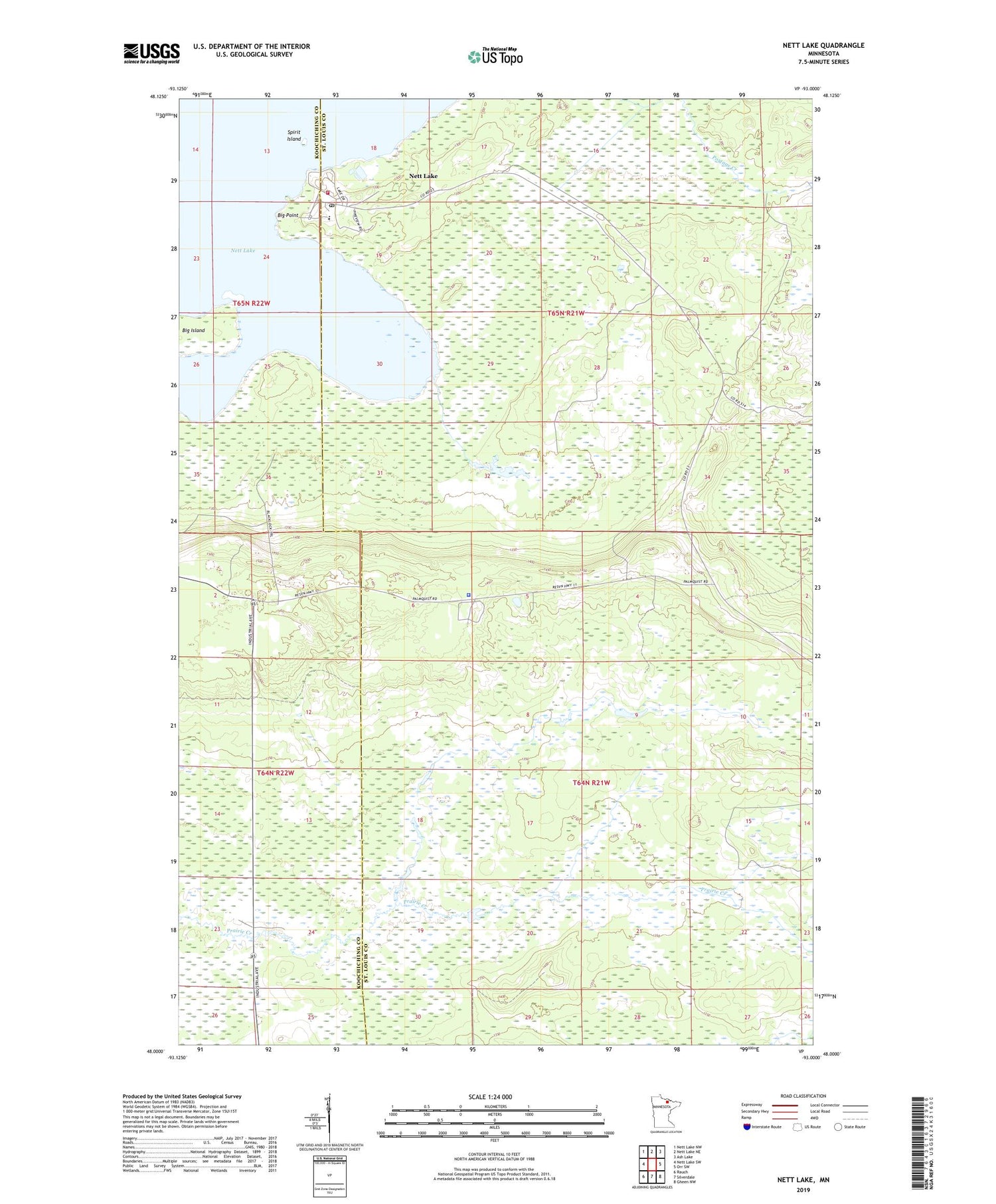 Nett Lake Minnesota US Topo Map Image