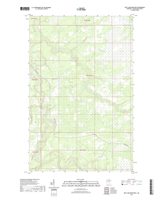 Nett Lake River West Minnesota US Topo Map Image