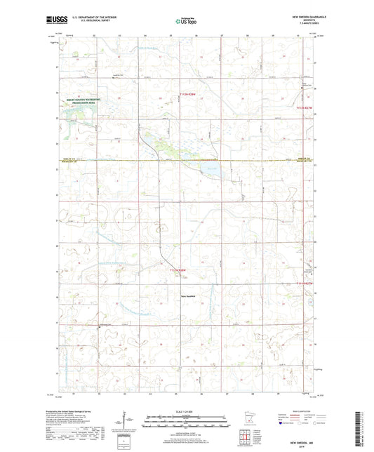New Sweden Minnesota US Topo Map Image