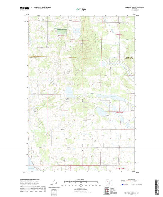 New York Mills NW Minnesota US Topo Map Image