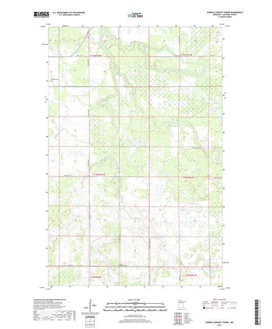 O'Brien Lookout Tower Minnesota US Topo Map Image