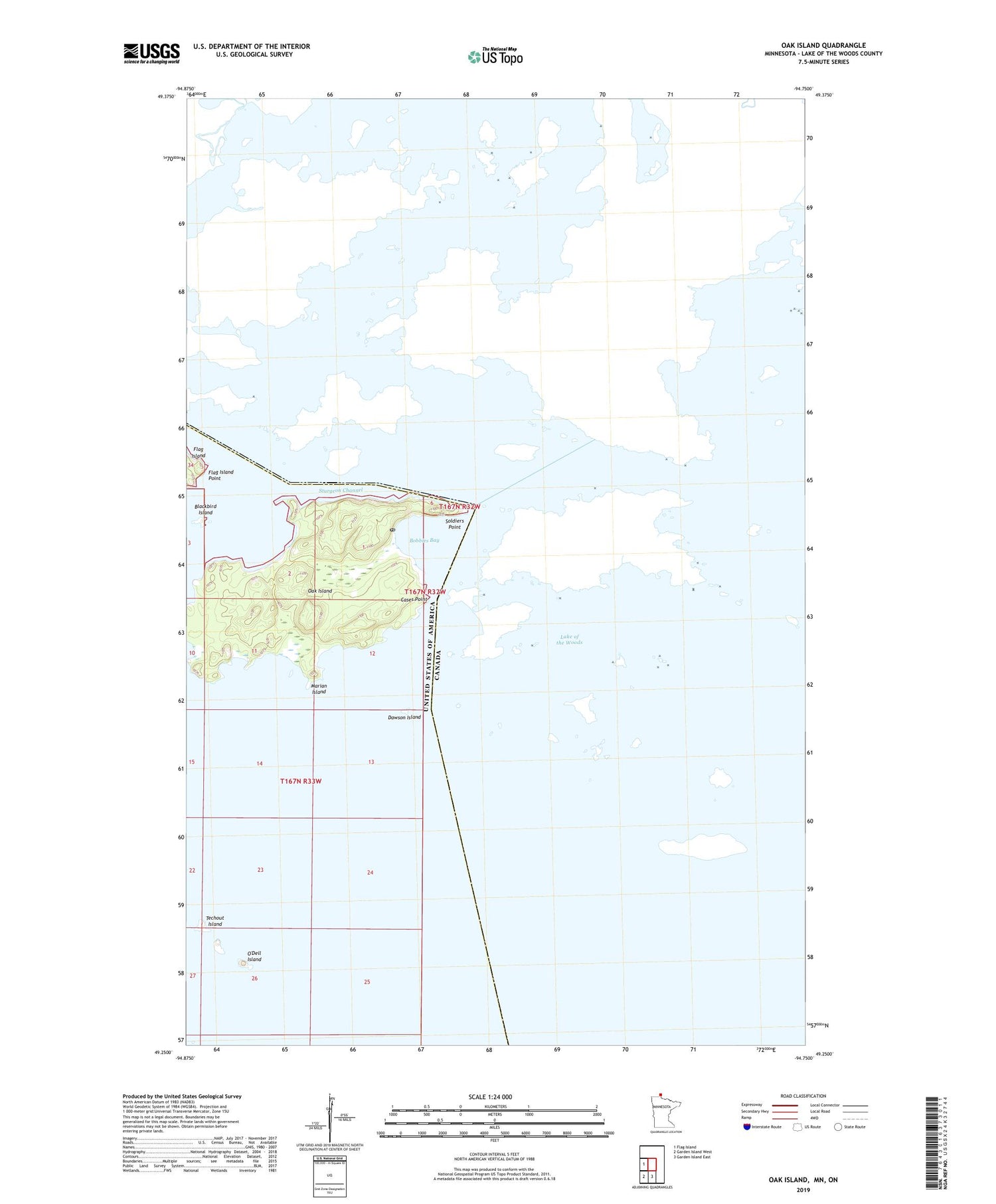 Oak Island Minnesota US Topo Map Image
