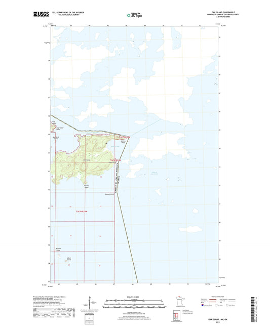 Oak Island Minnesota US Topo Map Image