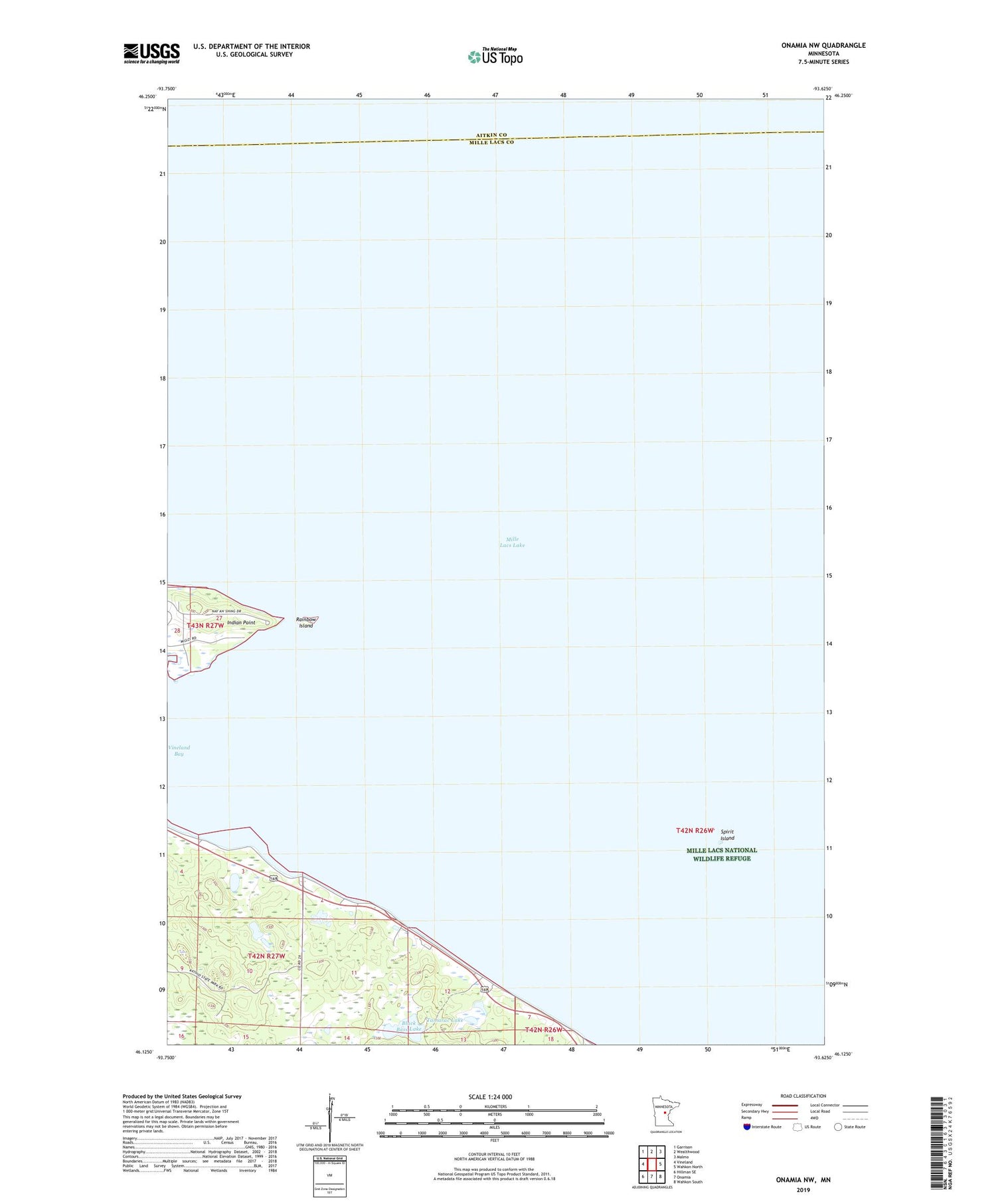 Onamia NW Minnesota US Topo Map Image