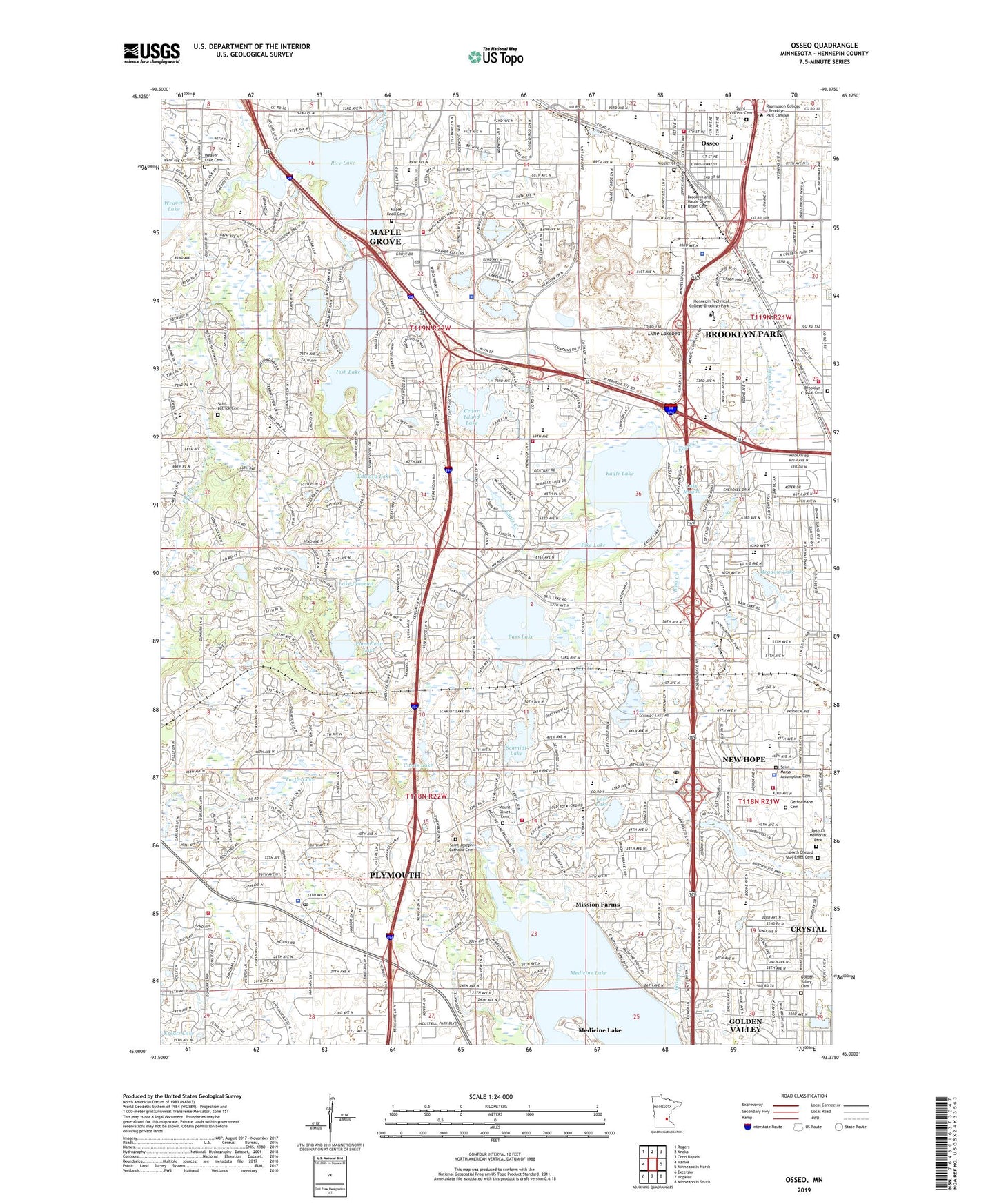 Osseo Minnesota US Topo Map Image