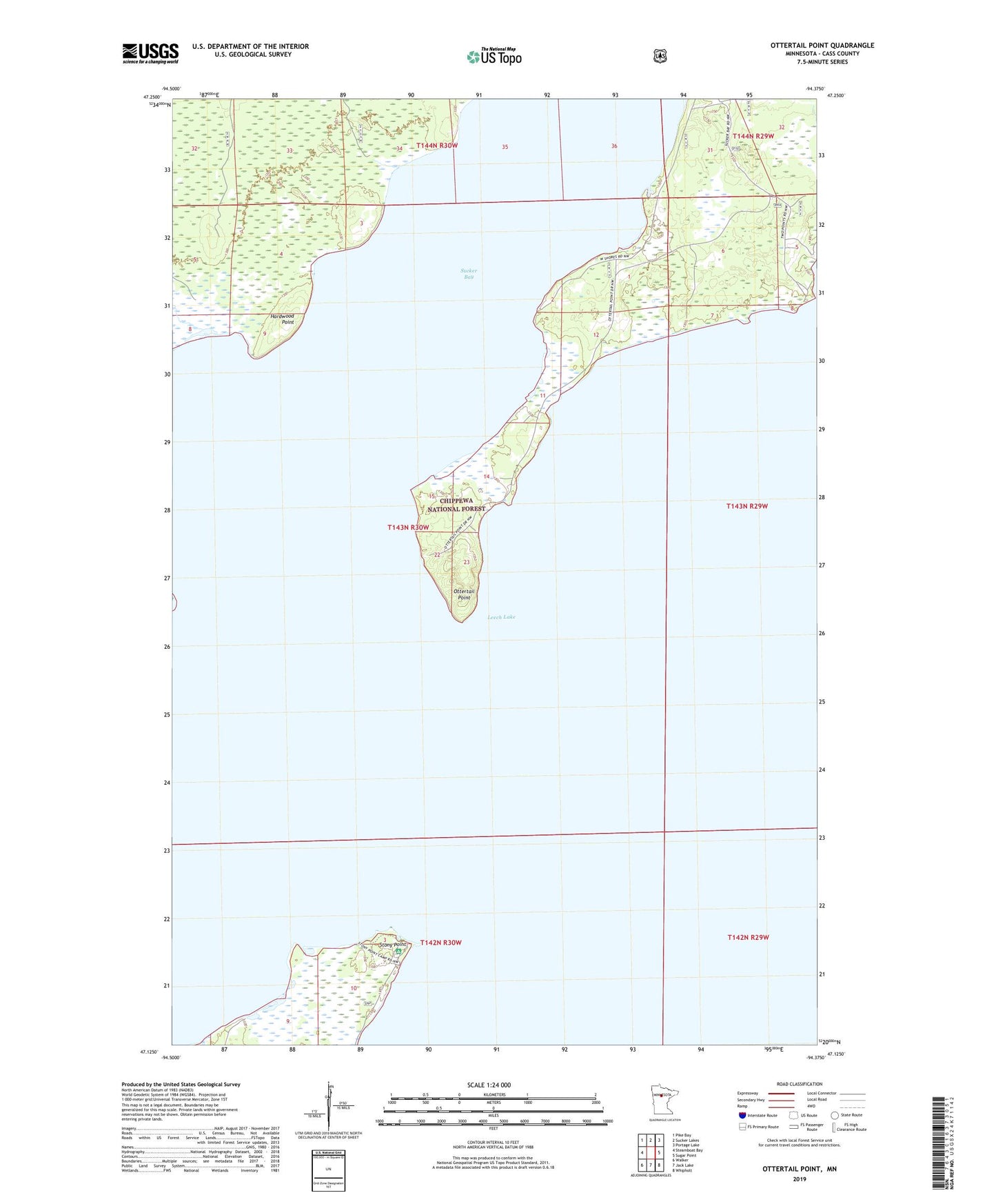 Ottertail Point Minnesota US Topo Map Image