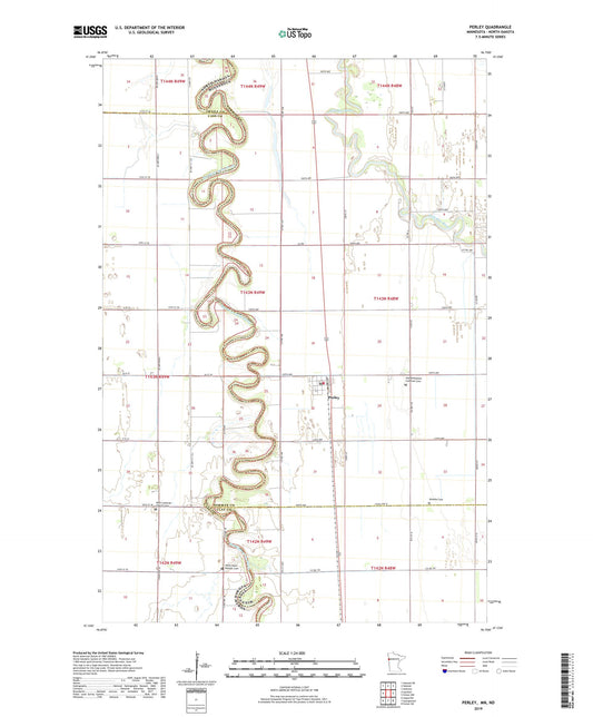 Perley Minnesota US Topo Map Image