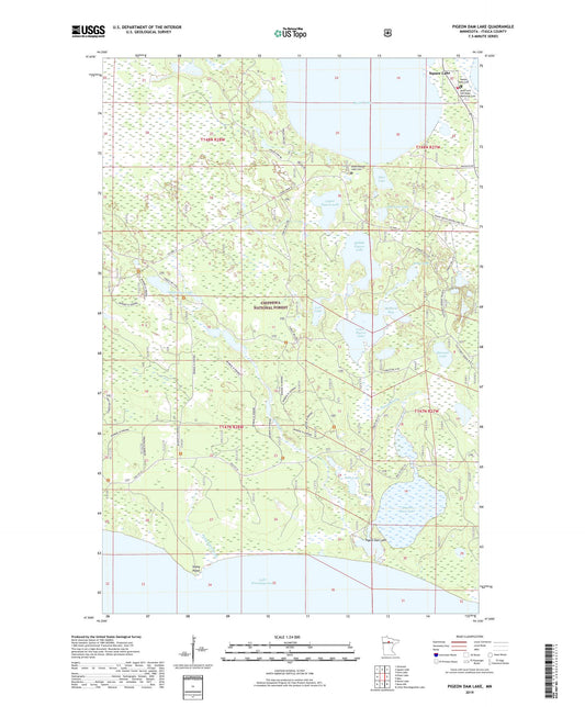 Pigeon Dam Lake Minnesota US Topo Map Image